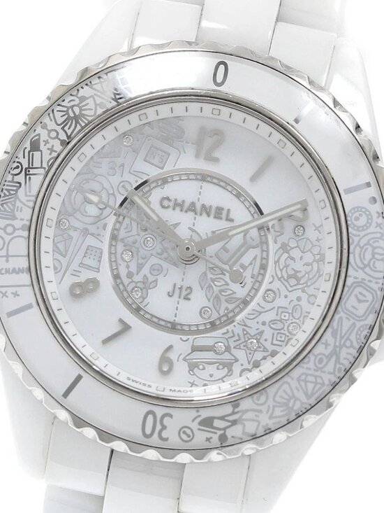 CHANEL J12 white ceramic H6477 12P diamond 20YEARS Quartz Ladies Watch_946944 main image 7
